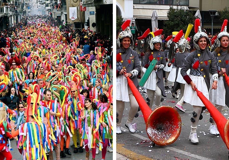 patras carnival trumpets parade street